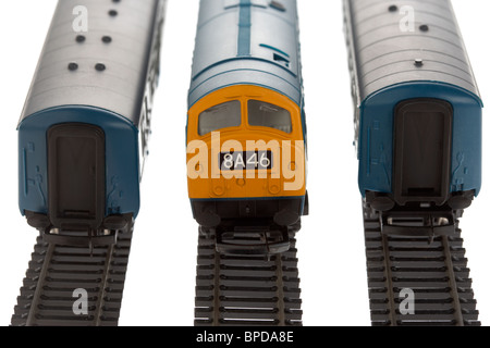 Modell-Eisenbahn Zug Set hergestellt in der 1970s 1980s von Hornby in Großbritannien Stockfoto