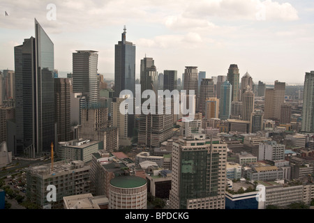 Luftaufnahme der Gebäude auf dem zentralen Geschäftsviertel Makati City, Philippinen Stockfoto