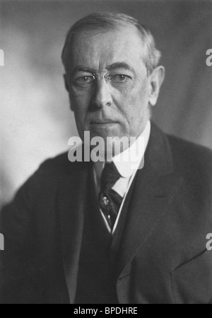 Portrait-Foto ca. 1919 von Woodrow Wilson (1856-1924) - der 28. US-Präsident (1913-1921). Stockfoto