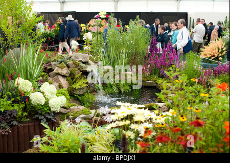Garten-Anzeige auf Shrewsbury Flower Show 2010, Shropshire, UK Stockfoto