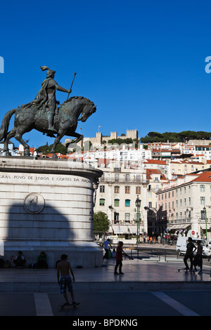 Praca da Figueira Platz Lissabon Portugal Stockfoto