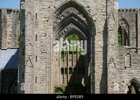 Tintern, Wales. Die Ruinen einer alten noch herrliche Abtei, Tintern Abbey in Wales. Stockfoto