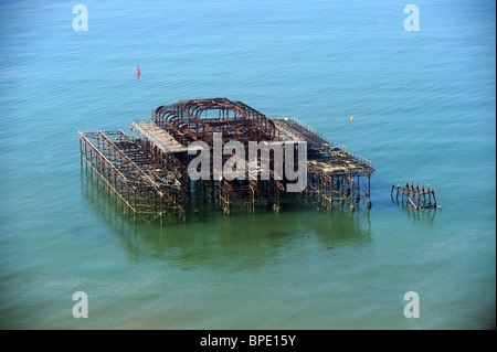 Die Überreste der West Brighton pier Stockfoto