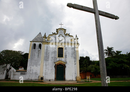 Igreja Matriz Nossa Senhora da Penha Kirche in der Altstadt (Cidade Alta) von Porto Seguro, Bahia, Brasilien Stockfoto