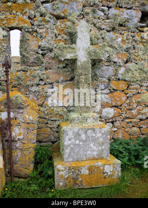 Steinkreuz bei Howmore, South Uist, Schottland Stockfoto