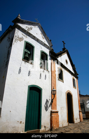 NS Igreja Rosario e São Benedito Dos Homens Pretos Kirche, Parati, Bundesstaat Rio De Janeiro, Brasilien. Stockfoto