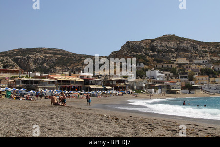 Matala Strand, Präfektur Heraklion, Kreta, Griechenland Stockfoto