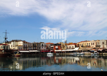 Alten venezianischen Hafen, Rethymno, Kreta, Griechenland Stockfoto