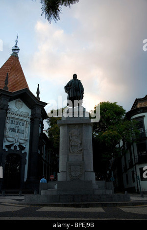 Statue von João Gonçalves Zarco - Funchal - Madeira Stockfoto