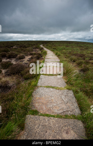 Offa es Dyke Pfad entlang Bergrücken in der Nähe von Heu zu bluffen, schwarzen Berge, Wales Stockfoto