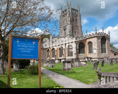 Marienkirche in Fairford, Gloucestershire, England. Stockfoto