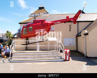 Cornwall Air Ambulance auf ständige Ausstellung in Endland, Cornwall, UK Stockfoto