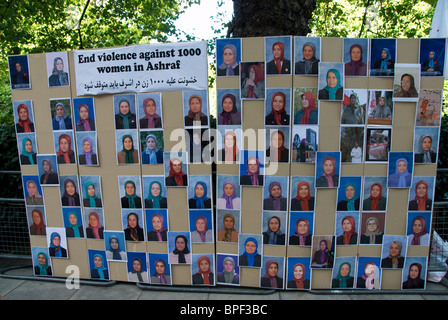 Hungerstreik vor uns Botschaft in London bei der irakischen Regierung Freilassung der iranischen Geiseln in Ashraf Irak verweigert Stockfoto