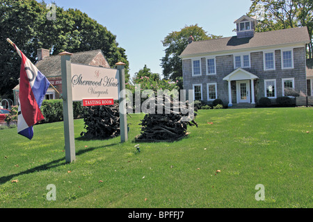 Raum für Weinproben von Sherwood Haus Weinbergen Jamesport North Fork des östlichen Long Island NY Stockfoto