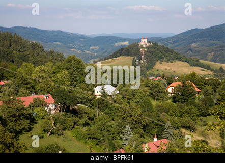 Banska Stiavnica - Kalvarienberg Stockfoto