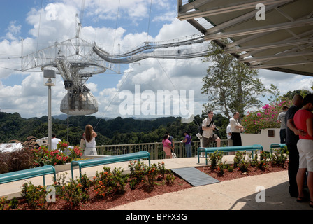 Radio-Teleskop, Arecibo-Observatorium, Arecibo, Puerto Rico, Aussichtsplattform Stockfoto