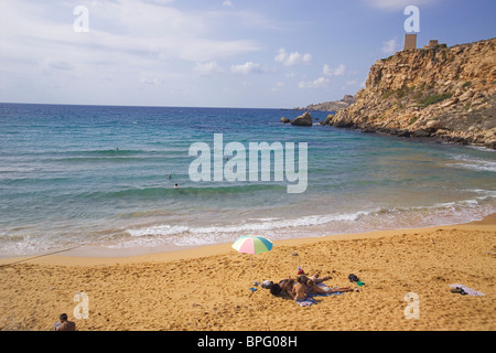 Ghajn Tuffieha Bay, Malta Stockfoto