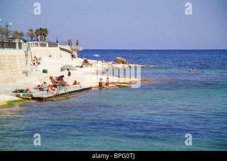 St. Thomas Bay, Marsascala, Malta Stockfoto