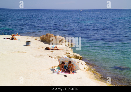 St. Thomas Bay, Marsascala, Malta Stockfoto