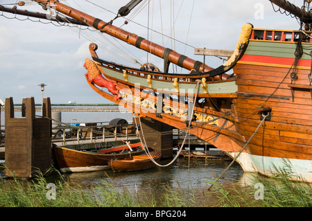 Replik von Lelystad Batavia VOC 1628 Boot Segelschiff Stockfoto