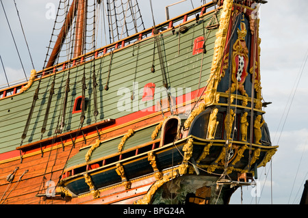 Replik von Lelystad Batavia VOC 1628 Boot Segelschiff Stockfoto