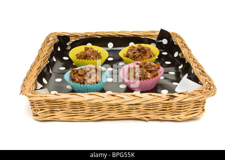 Cupcakes Müsli aus Cornflakes und Karamell Schokolade geschmolzen. Stockfoto