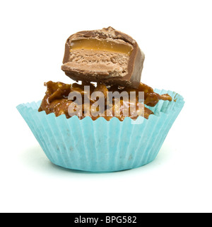 Cupcakes Müsli aus Cornflakes und Karamell Schokolade geschmolzen. Stockfoto