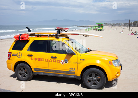 Ford Escape Hybrid Rettungsschwimmer Fahrzeug geparkt am Venice Beach, Kalifornien, USA Stockfoto