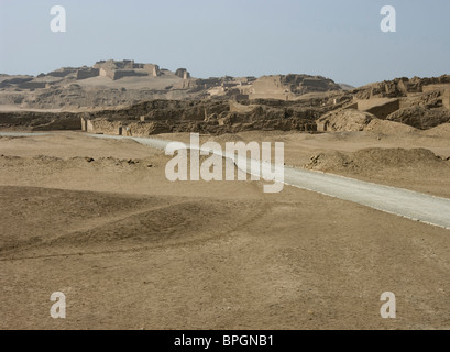 Peru. Lima. Archäologische Stätte von Pachacamac. Übersicht. Stockfoto