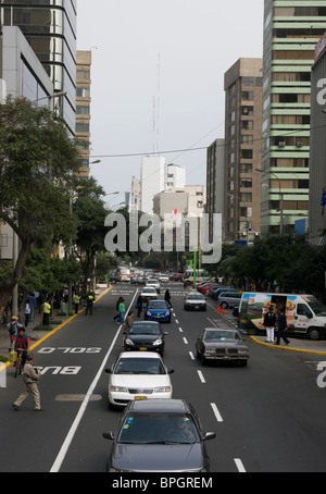 Peru. Lima. Larco Avenue. Miraflores District. Stockfoto