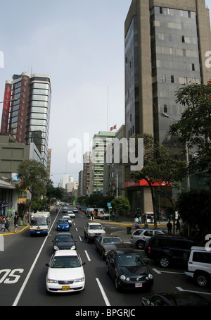 Peru. Lima. Larco Avenue. Miraflores District. Stockfoto