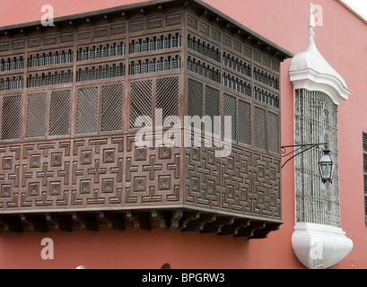 Peru. Trujillo Stadt. Haus von Mayorazgo de Facalá (18. Jh.). Stockfoto