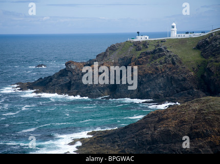 Pendeen Lighthouse im St nur Bereich, Cornwall, Vereinigtes Königreich. Stockfoto