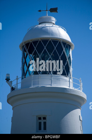 Pendeen Lighthouse im St nur Bereich, Cornwall, Vereinigtes Königreich. Stockfoto