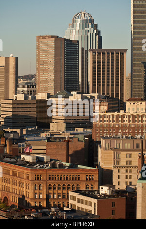 Wolkenkratzer in einer Stadt, Prudential Tower, Copley Square, Boston, Suffolk County, Massachusetts, USA Stockfoto