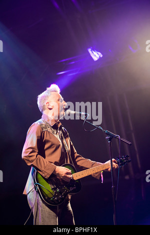 Billy Bragg auf dem Green Man Festival 2010, Glanusk Park, Brecon Beacons, Wales Stockfoto