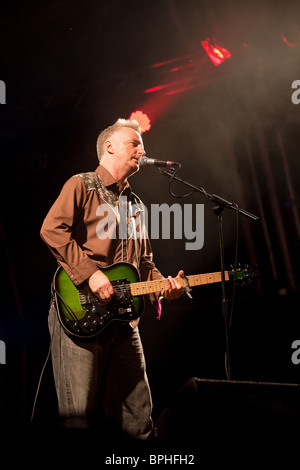 Billy Bragg auf dem Green Man Festival 2010, Glanusk Park, Brecon Beacons, Wales Stockfoto