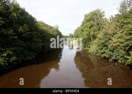 Fluss Usk Glanusk Park, Crickhowell Powys, Wales Stockfoto