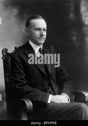 Portrait-Foto ca. 1919 von Calvin Coolidge (1872-1933) - der 30. US-Präsident (1923-1929). Stockfoto