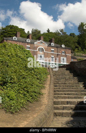Schritte bis zur Tontine Hill, Ironbridge, Shropshire. Stockfoto