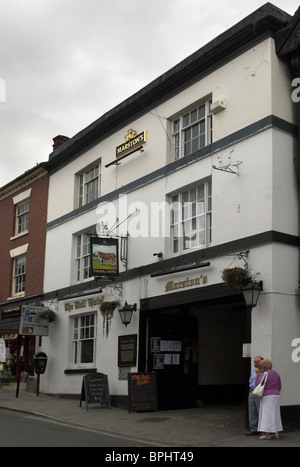 The Bull Hotel, Stierkampfarena, Ludlow, Shropshire. Stockfoto