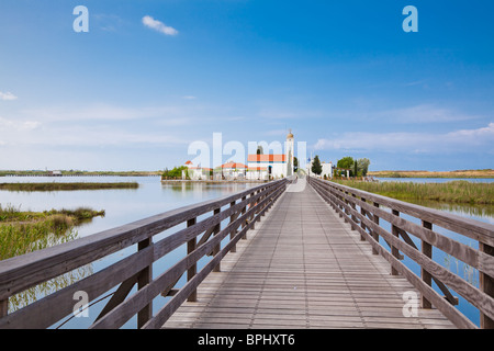 Agios Nikolaos-Kloster auf dem Vistonida-See bei Porto Lagos, Griechenland Stockfoto