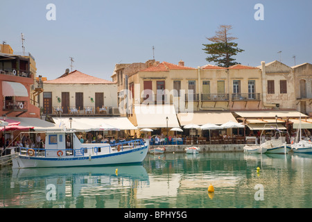 Venezianische Hafen, Rethymno, Kreta, Griechenland Stockfoto