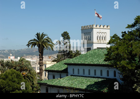 Anglikanische Kirche Saint Andrews oder Kirche Saint Andrew und Blick über Tanger oder Tanger, Marokko Stockfoto