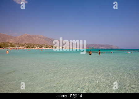 Elafonisi-Strand berühmt für rosa Sand, Kreta, Griechenland Stockfoto