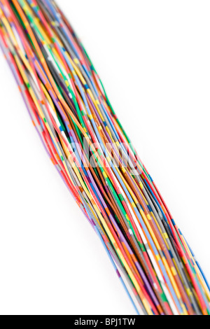 Bunte Kabel, Konzept der Kommunikation, Datenleitung Stockfoto