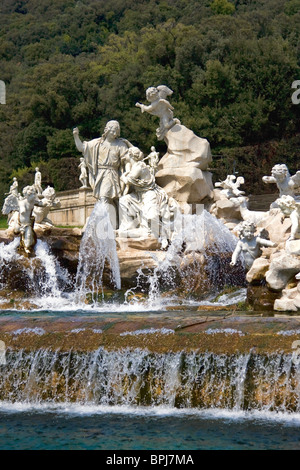 Wasserfälle im Königspalast von Caserta, Italien Stockfoto