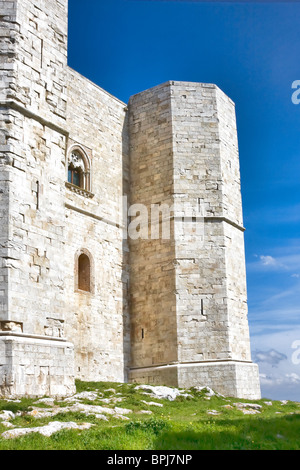 Blick auf Castel del Monte, Andria, Apulien, Italien, Europa im Sommer. Stockfoto