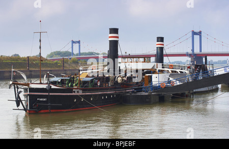 Raddampfer (Radschleppdampfer) Oskar Huber, Museum der deutschen Binnenschifffahrt, Hafen des Museums, Duisburg-Ruhrort, Ruhrg Stockfoto