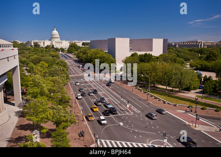 WASHINGTON, DC, USA - Pennsylvania Avenue und The United States Capitol Dome. Stockfoto